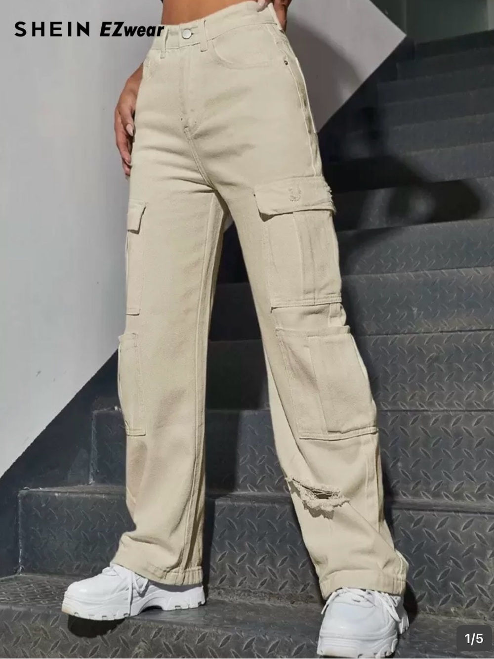 SHEIN EZ-Wear Women’s Beige Cargo Pants